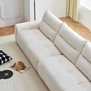 English Elm Premium Chenille High-back Sofa Solid Hardwood Frame Ergonomic Seat for Spacious Living Beige W1765S00137