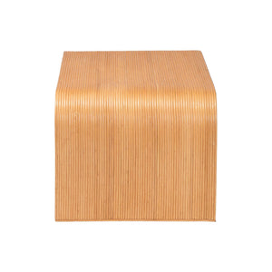 English Elm Laminated Rattan Side Table Hourglass Sculptural Boho Accent for Living Room Bedroom B2750P467821