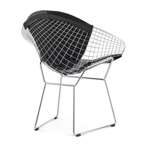 English Elm Diamond Chair Chrome Frame - Handwired Steel Diamond Design, PU Seat, 28x22x27, Chrome Finish B353P375976