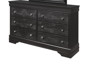 English Elm SHAKER Crocodile Textured Chest with Crystal Hardware, Solid Wood & MDF, Contemporary Tapered Legs Metallic Grey 61.42 L x 18.9 W x 36.22 H B201P215901