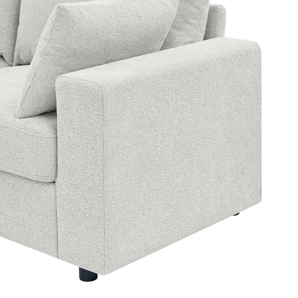English Elm Modern Low Profile Upholstered Sofa Deep Seat Cushions for Apartment Living Rooms Beige B343P435915