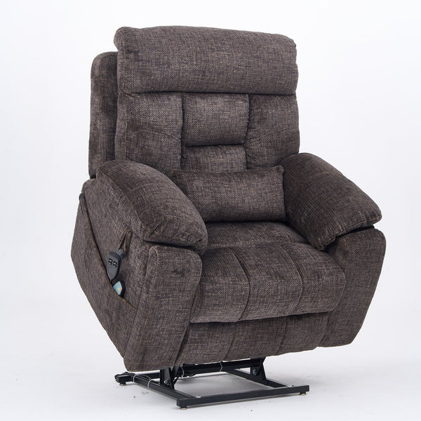 English Elm Old Age Electric Lift Recliner - Plush Velvet Chair With Dual Motors, Massage, Heat & 180° Recline W547S00052