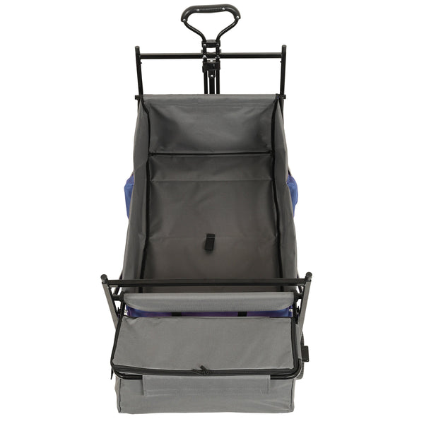 English Elm 480lbs Folding Utility Wagon with Canopy All-terrain Wheels Steel Frame Outdoor Hauler W2932P326773