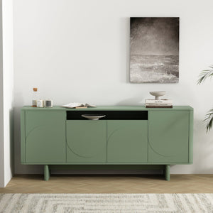 English Elm Ella 71" Sideboard with Soft-Close Doors, Adjustable Shelves, 9 Cubby Spaces & Modern Sled Legs Sage Green B365S00108