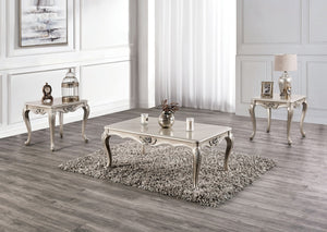 English Elm Traditional Coffee Table With Cabriole Legs, Ornate Carvings & Elegant Champagne Finish - Solid Wood B2741P361130-GIGA