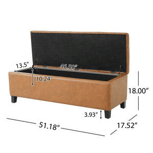 English Elm Ottoman Storage Bench Boucle Tufted Upholstered with Rubberwood Legs Bedroom Entryway N779P369512B