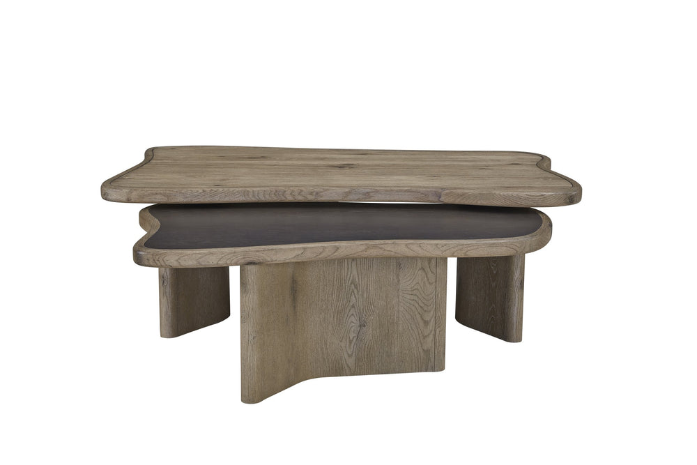 English Elm English Knotty Oak Two Piece Nesting Set Sculptural Organic Modern Living Room B2699P424781