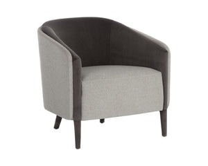 Sunpan SHEVA Armchair - Elegant Barrel-Back Design in Ernst Sandstone & Meg Ash for Modern Interiors 110340