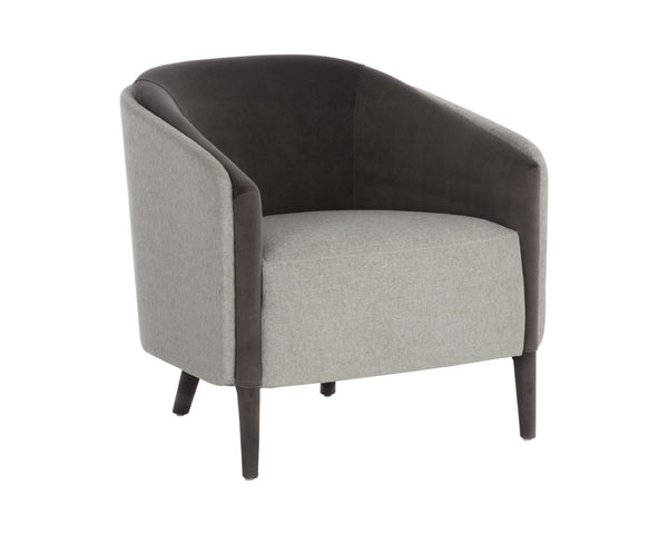 Sunpan SHEVA Armchair - Elegant Barrel-Back Design in Ernst Sandstone & Meg Ash for Modern Interiors 110340