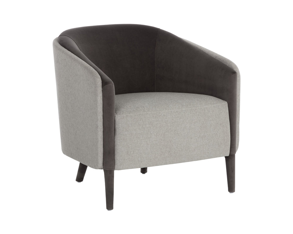 Sunpan Sheva Armchair - Elegant Barrel Back Design, Luxurious Upholstered Comfort for Any Modern Space Ernst Sandstone / Meg Ash