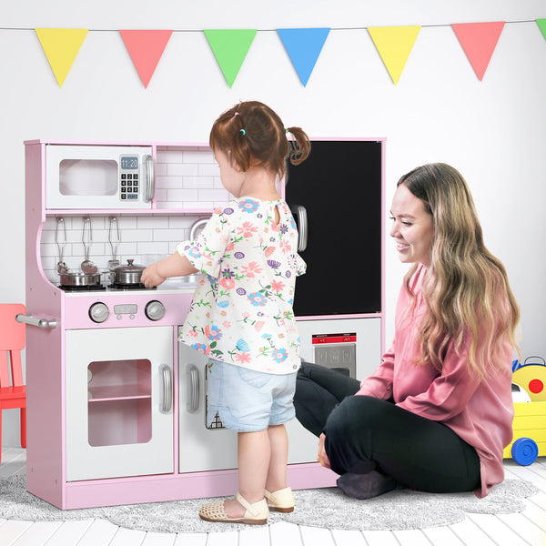 English Elm Qaba Pretend Play Kitchen Set for Kids with Chalkboard Ice Maker and 5 Accessories W2225P249825