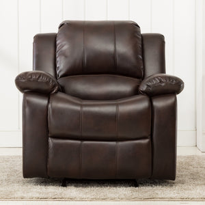 English Elm Charlotte Burnished Brown Leather Gel Glider Recliner - Stylish Comfort With Durable Design & Easy Recline B050P322572