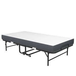English Elm 75" Extra Long Folding Bed for Tall People with 5" Memory Foam, 450lb Steel Frame, Wheels, Portable Rollaway Comfort T2398P290413