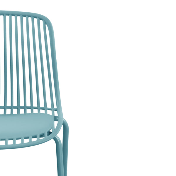 English Elm Eldred Outdoor Stackable Dining Chairs Set of 2 Uv Resistant Patio Seating Sky Blue N776P390471B