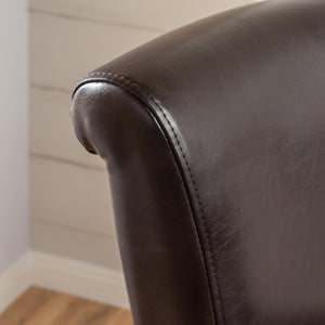 English Elm Christopher Knight Home® - 28-inch Modern PU Leather Swivel Counter Stool with Round Seat, Dark Brown, 41"H, Easy Wipe Clean Finish 57178.00PU
