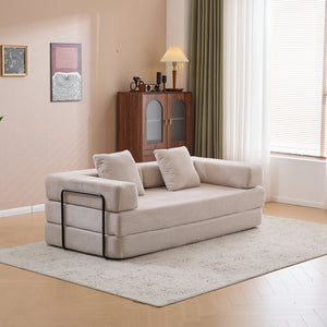 English Elm Floor Couch, Comfy Convertible Sofa Bed With Armrest, Corduroy Fabric, Perfect For Small Spaces! W3723P345007
