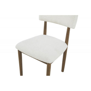 English Elm Contemporary Plush Boucle Dining Chairs Set of 2 with Padded Seat & Back, Solid Wood Frame, Chic Design Light Oak 36.5 L x 12.25 W x 21.5 H B011P366724