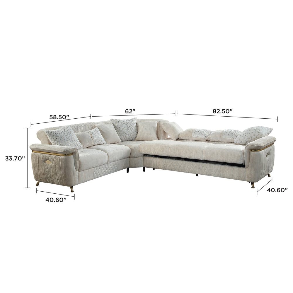 English Elm Argo Contemporary L-shaped Sectional Sofa with Steel Base and Six Seat Capacity Beige B009S02184