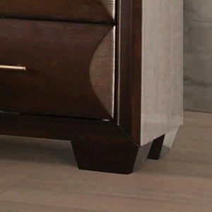 English Elm Transitional Solid Wood Nightstand with Dovetail Drawers and Felt Lining for Bedroom Espresso B2741P435296