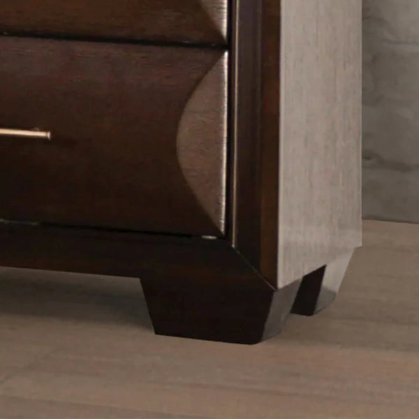 English Elm Transitional Solid Wood Nightstand with Dovetail Drawers and Felt Lining for Bedroom Espresso B2741P435296