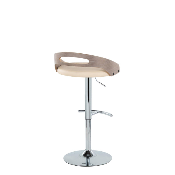 English Elm Adjustable Swivel Barstools Set of 2 Faux Leather Cream Padded Counter Seating B202S02166