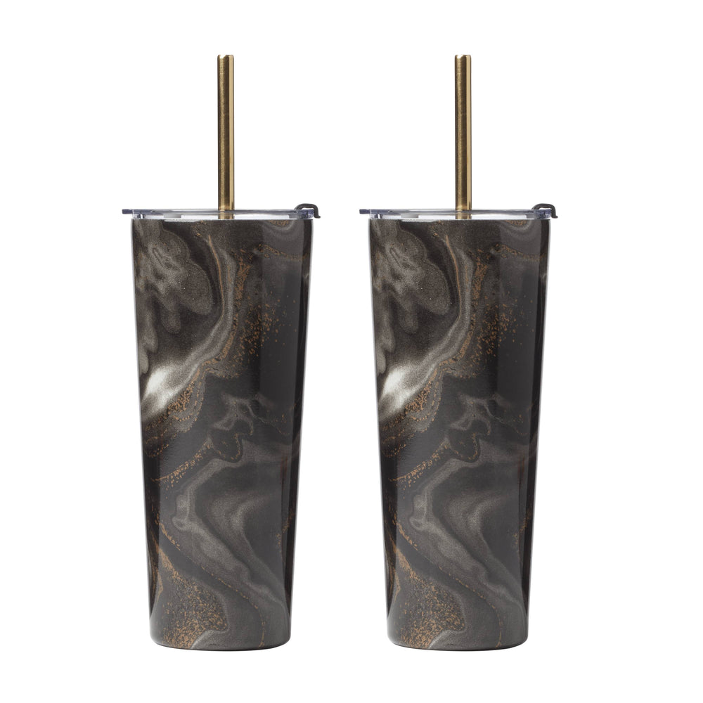 Lenox Cambridge 24 Oz Black Geo Insulated Tumblers, Set of 2 NO COLOR METAL E9516BKCB2DS