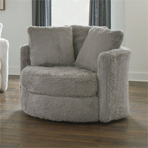 English Elm Contemporary Plush Armless Chair with Metal Legs, Adjustable Headrest, Boxed Cushions & Chaise Comfort Gray 52 L x 52 W x 31 H B2741P378482