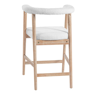 English Elm 24.5'' Seat Height Padded Counter Stools Curved Back Set of 2 for Kitchen Island Natural N780P354190N