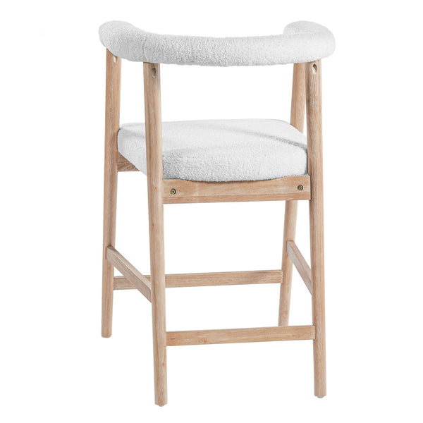 English Elm 24.5'' Seat Height Padded Counter Stools Curved Back Set of 2 for Kitchen Island Natural N780P354190N