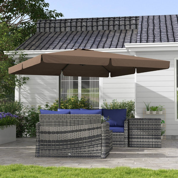 English Elm Outsunny 10' Square Cantilever Patio Umbrella With Tilt, Crank, Air Vent For Backyard Shade Retreat W2225P174164-GIGA