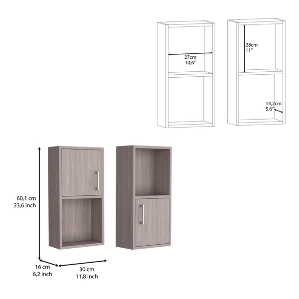 English Elm Wall Mounted Bathroom Medicine Cabinet White Oak 24" H – Compact 2-Door, 4-Shelf Engineered Wood Storage B097P199745