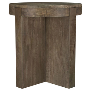 English Elm Alexander Brown Round Mango Wood End Table - Stylish & Versatile Accent Table For Any Space B062P299798