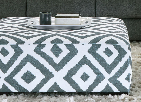 English Elm Upholstery Plush Square Chenille Ottoman with Solid Wood Block Legs — Versatile Seating & Accent Piece, 41"W x 41"D x 20"H Gunmetal,Ivory 42 L x 42 W x 15 H B2741P354523