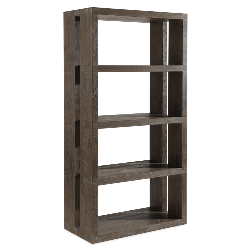 Bernhardt Bernhardt Outline Etagere With Wire‑Brushed Oak Cassel Finish, Geometric Shelves 40"W X 78"H 360816