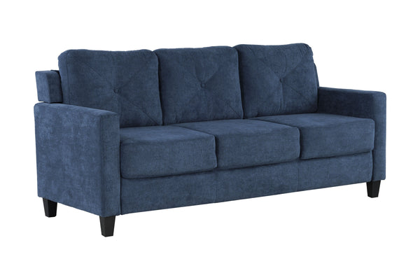 English Elm Horatio Chenille 3-Seater Sofa — Durable Wooden Frame, Pocket Coil Seats, D25 Foam Comfort Navy 70 L x 26 W x 18 H B2726P248618