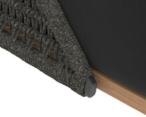 Sunpan Andria Outdoor Lounge Chair - Modern Design with Durable Teak Base and Weather-Resistant Fabric Arashi Black