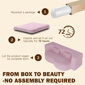 English Elm Modern Full Size Folding Sofa Bed with Teddy Fabric, Foam-Filled 15" Sleeper, 2 Pillows, No Assembly Required Pink W1885P272260