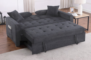 English Elm Corrado Woven Fabric Sleeper Loveseat with Console Cup Holders and Charging Ports B2749S00244