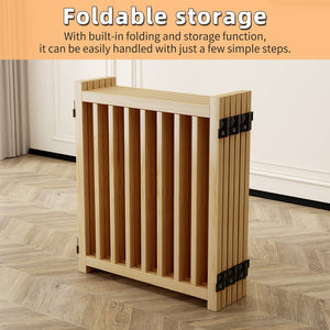 English Elm (6 Panel) Freestanding Wood Pet Gate Accordion Folding Indoor Dog Fence 31 Inch W2641P336052