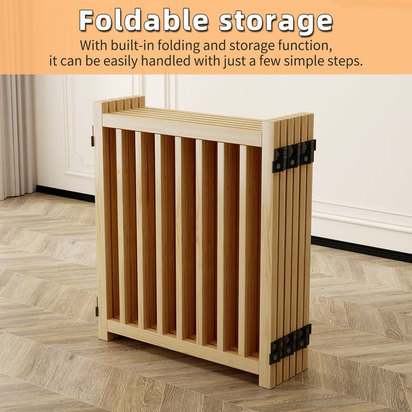 English Elm (6 Panel) Freestanding Wood Pet Gate Accordion Folding Indoor Dog Fence 31 Inch W2641P336052
