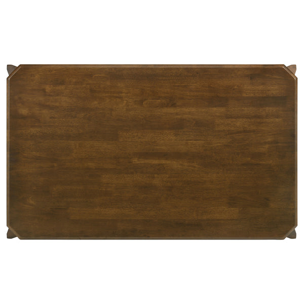 English Elm Warren Dark Brown Rectangular Dining Table with Flared Legs, Modern Wood Grain Finish for Warm Gatherings B062P374087