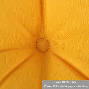English Elm 2 Pcs Set High Back Patio Chair Cushions Tufted Outdoor Reversible 44x22x4 Waterproof Comfort Yellow W419P287332