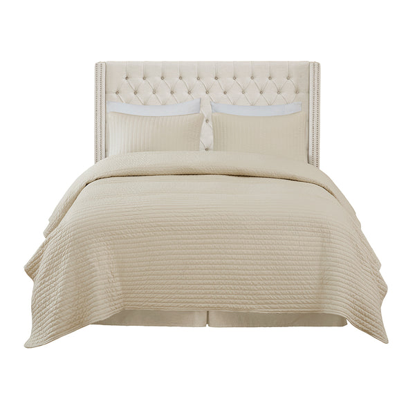 JLA Home Madison Park - Upholstered Wingback Headboard with Hand-Tufted Buttons, Double Nailhead Trim, Plush Support 68.5 L x 8.5 W x 54.25H MP116-0355