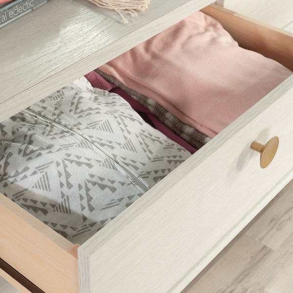English Elm Dresser, Contemporary White Finish With Smooth Drawers – Ideal Storage For Bedroom & Guest Rooms! B356P402595