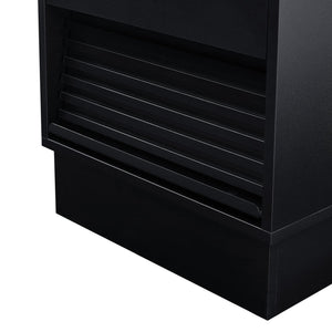 English Elm Christopher Knight Home® - Mid Mid Century Modern Nightstand with USB Charging Station, LED App-Control Lights, 2 Drawers, Sleek Design Black 22.24 L x 18.7 W x 7.09 H N761P255453B