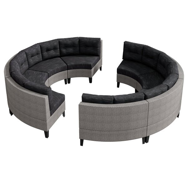 English Elm Christopher Knight Home® - Pema Modular Outdoor Sectional Sofa Set – 8-Piece Comfort For Patios, Decks, And Poolside Relaxing N757592638BK