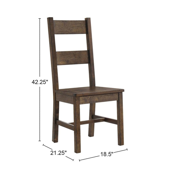 English Elm Set Of 2 Rustic Wooden Dining Chairs - Classic Farmhouse Style In Elegant Golden Brown Finish B016P223112-GIGA