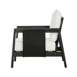 English Elm Outdoor Acacia Wood Club Chair Uv Resistant Textilene Weave Lounge Seat for Patio Deck Dark Grey,White+Black N768P368823D_2