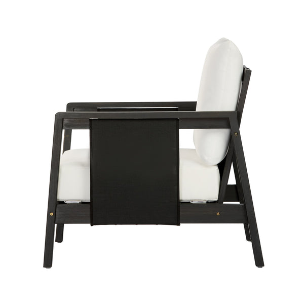 English Elm Outdoor Acacia Wood Club Chair Uv Resistant Textilene Weave Lounge Seat for Patio Deck Dark Grey,White+Black N768P368823D_2