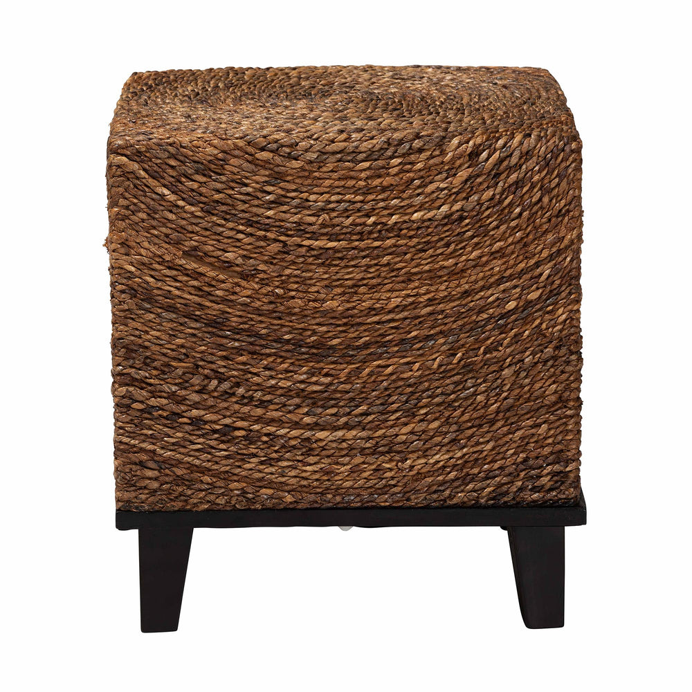 English Elm Bohemian Handwoven Rattan Console Table with Scalloped Base for Entryway or Living Room B2750P467752